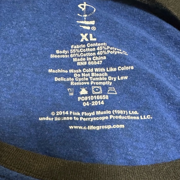 Pink Floyd True Vintage Official Merch Blue Black Trim Long Sleeve T Shirt XL - Picture 11 of 12
